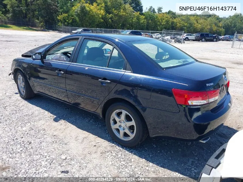 2006 Hyundai Sonata Gls V6/Lx V6 VIN: 5NPEU46F16H143774 Lot: 40294529