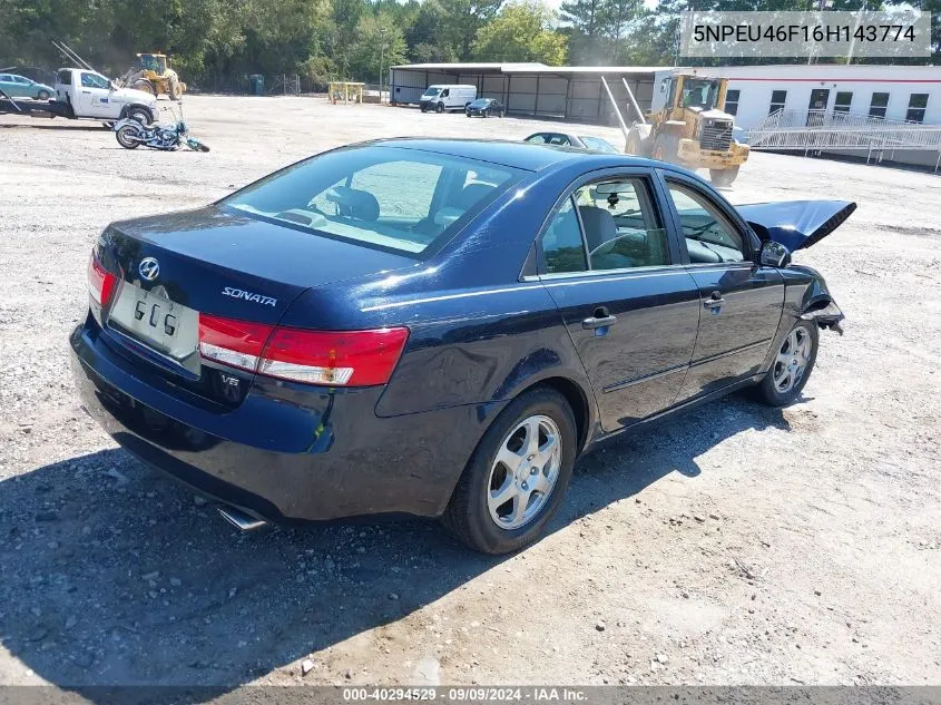 2006 Hyundai Sonata Gls V6/Lx V6 VIN: 5NPEU46F16H143774 Lot: 40294529