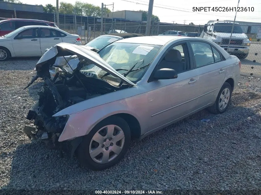 2006 Hyundai Sonata VIN: 5NPET45C26H123610 Lot: 40302624