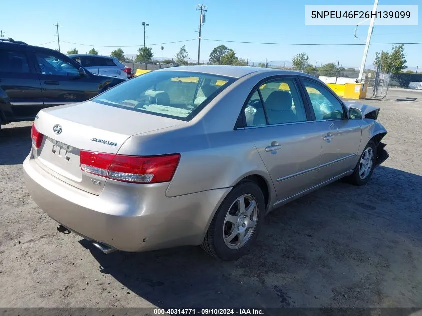 2006 Hyundai Sonata Gls V6/Lx V6 VIN: 5NPEU46F26H139099 Lot: 40314771