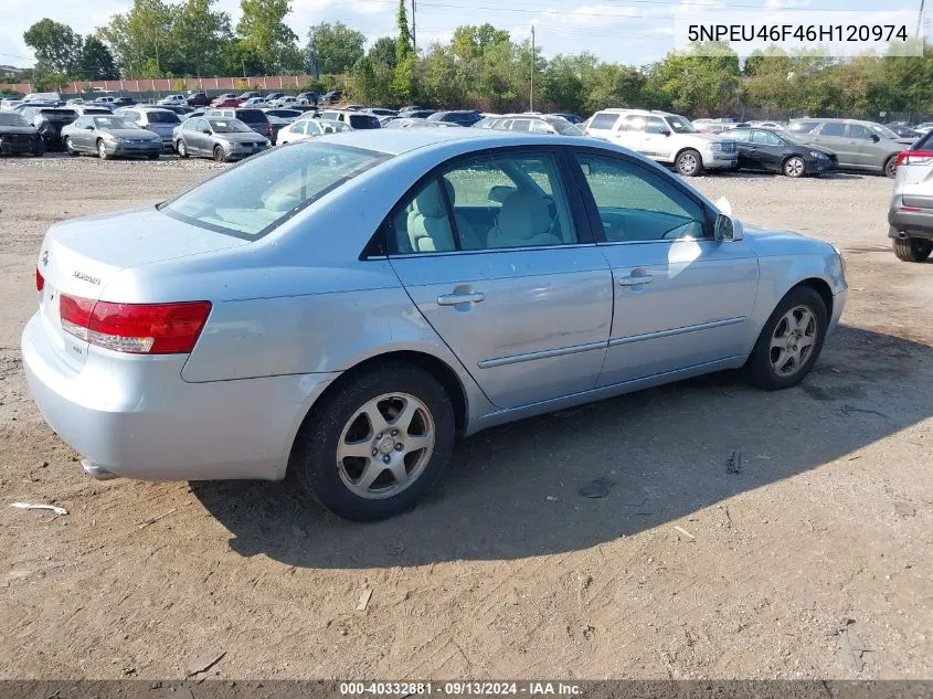 2006 Hyundai Sonata Gls V6/Lx V6 VIN: 5NPEU46F46H120974 Lot: 40332881