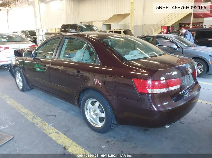 2006 Hyundai Sonata Gls/Lx VIN: 5NPEU46F76H092166 Lot: 40344428