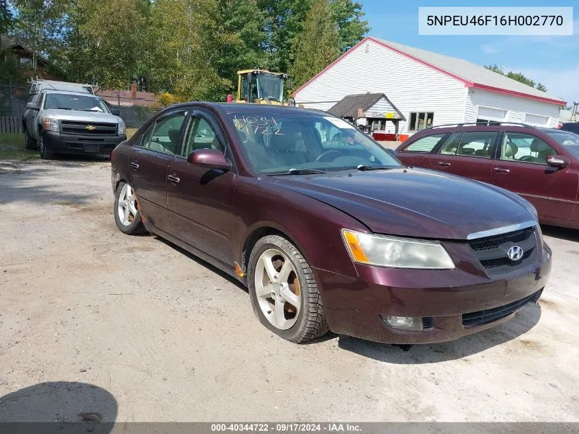 2006 Hyundai Sonata Gls V6/Lx V6 VIN: 5NPEU46F16H002770 Lot: 40344722