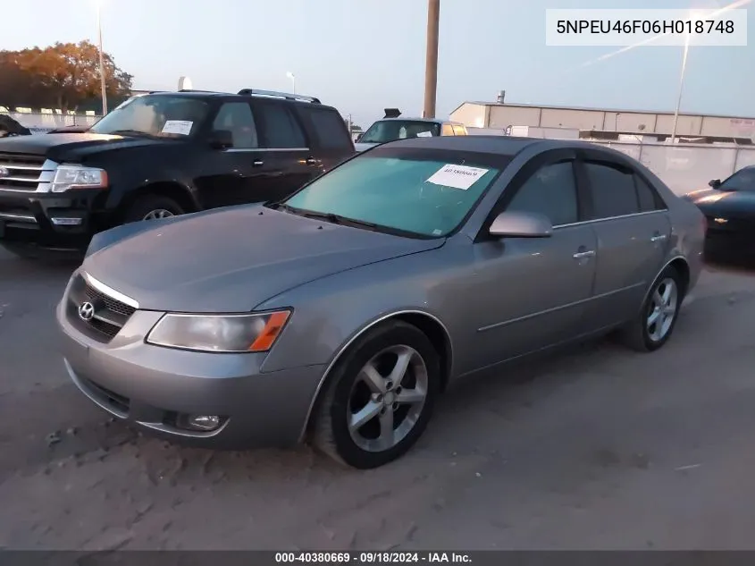 2006 Hyundai Sonata Gls/Lx VIN: 5NPEU46F06H018748 Lot: 40380669