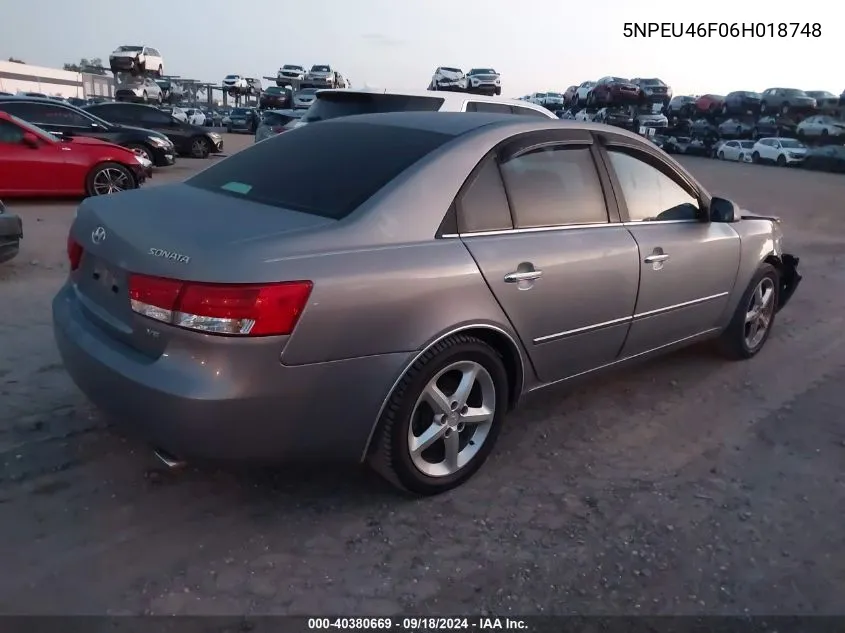 5NPEU46F06H018748 2006 Hyundai Sonata Gls/Lx