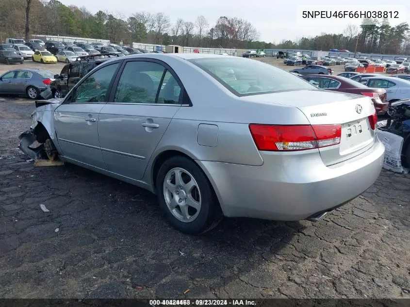 2006 Hyundai Sonata Gls V6/Lx V6 VIN: 5NPEU46F66H038812 Lot: 40424463