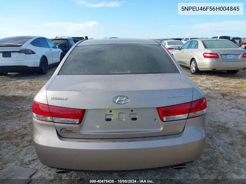 2006 Hyundai Sonata Gls V6/Lx V6 VIN: 5NPEU46F56H004845 Lot: 40478435