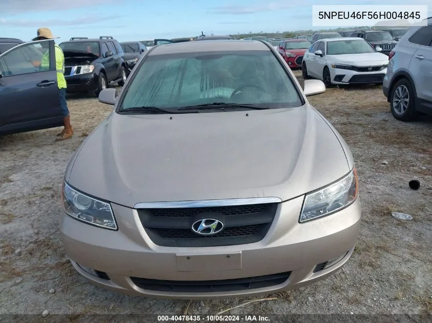 2006 Hyundai Sonata Gls V6/Lx V6 VIN: 5NPEU46F56H004845 Lot: 40478435