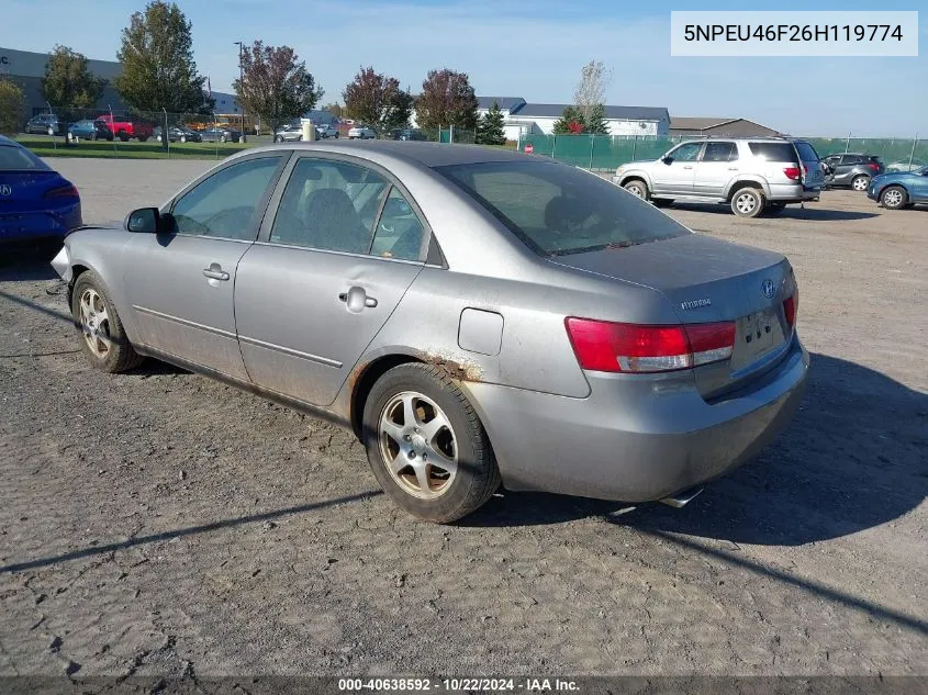 2006 Hyundai Sonata Gls V6/Lx V6 VIN: 5NPEU46F26H119774 Lot: 40638592