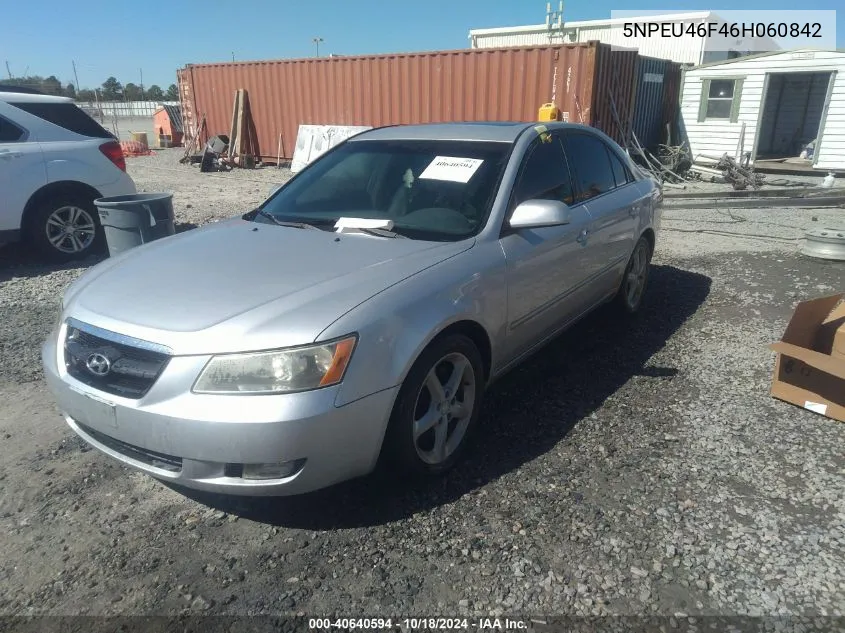 2006 Hyundai Sonata Gls V6/Lx V6 VIN: 5NPEU46F46H060842 Lot: 40640594