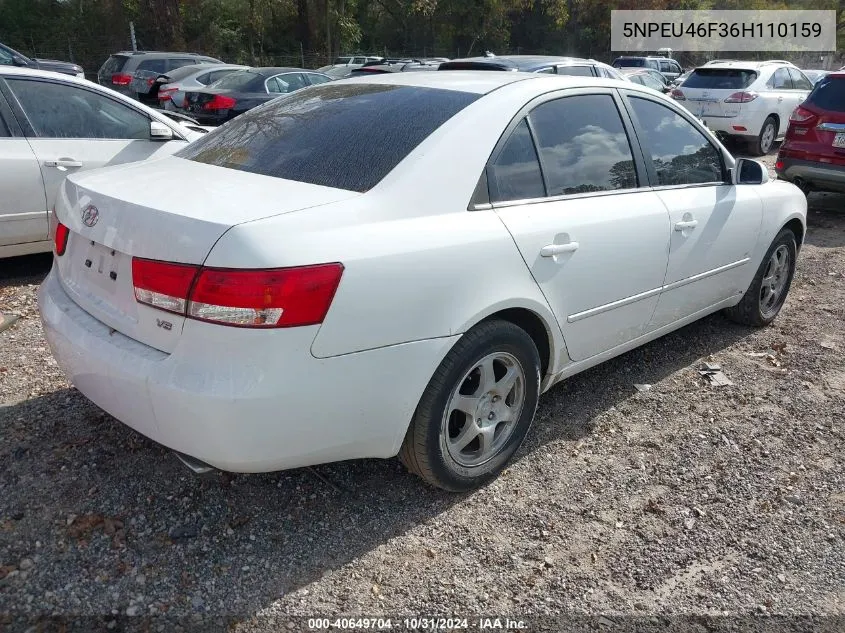 2006 Hyundai Sonata Gls V6/Lx V6 VIN: 5NPEU46F36H110159 Lot: 40649704