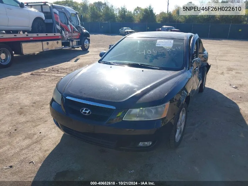 2006 Hyundai Sonata Super Cab VIN: 5NPEU46F26H022610 Lot: 40652618