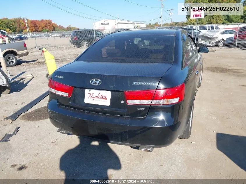 2006 Hyundai Sonata Super Cab VIN: 5NPEU46F26H022610 Lot: 40652618