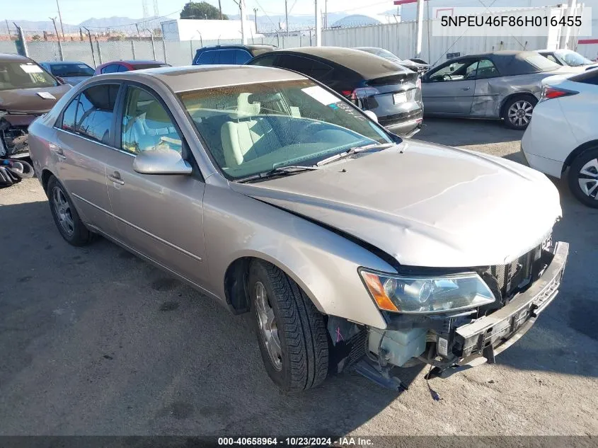 2006 Hyundai Sonata Gls V6/Lx V6 VIN: 5NPEU46F86H016455 Lot: 40658964