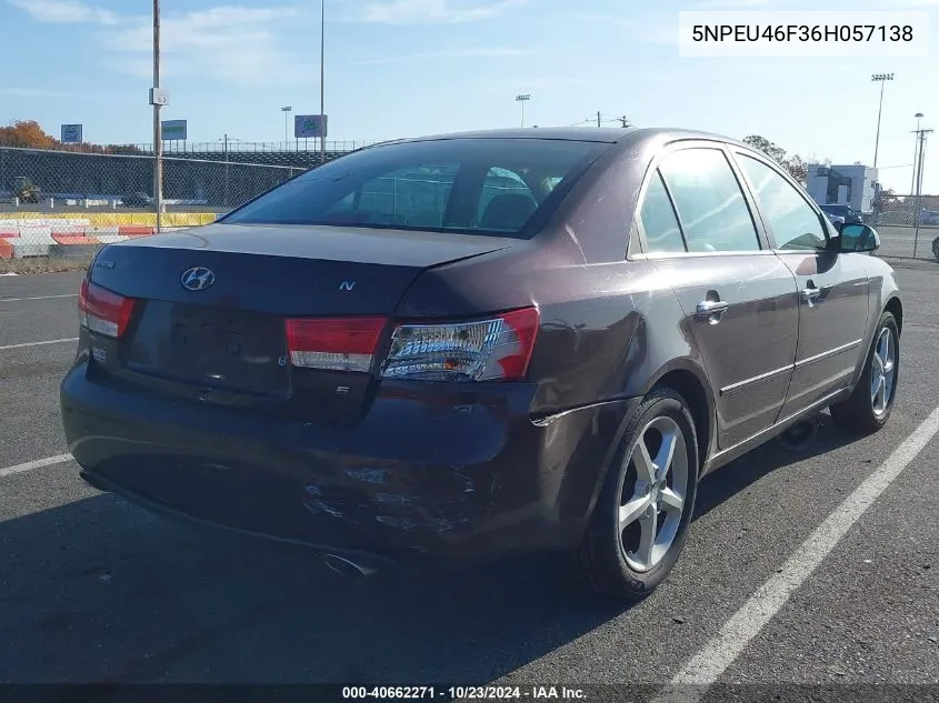 2006 Hyundai Sonata Gls V6/Lx V6 VIN: 5NPEU46F36H057138 Lot: 40662271