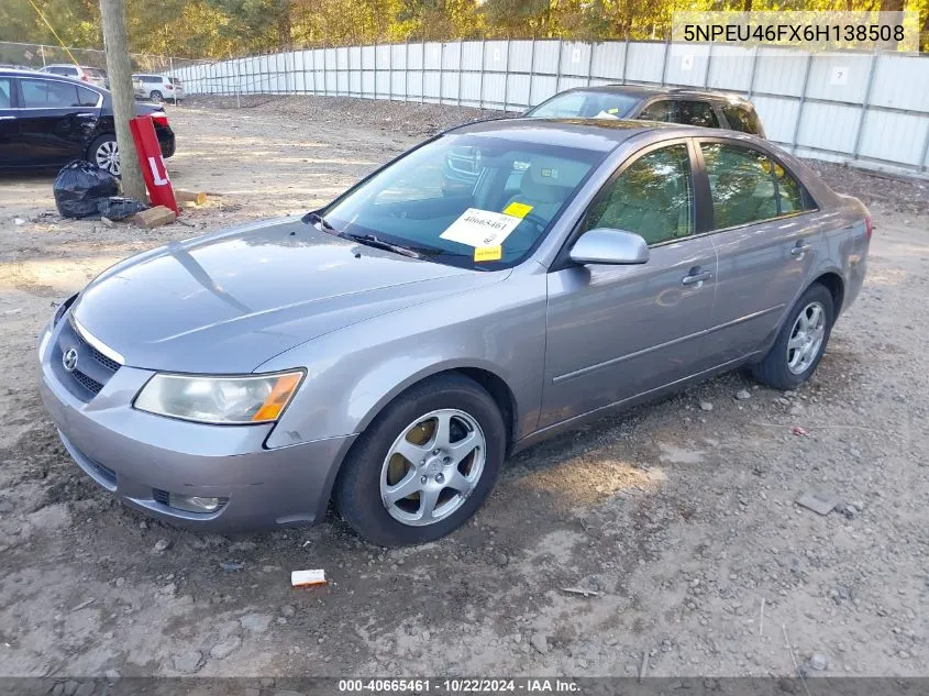 2006 Hyundai Sonata Gls V6/Lx V6 VIN: 5NPEU46FX6H138508 Lot: 40665461