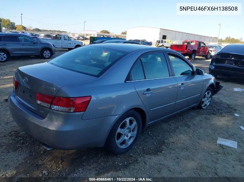 2006 Hyundai Sonata Gls V6/Lx V6 VIN: 5NPEU46FX6H138508 Lot: 40665461