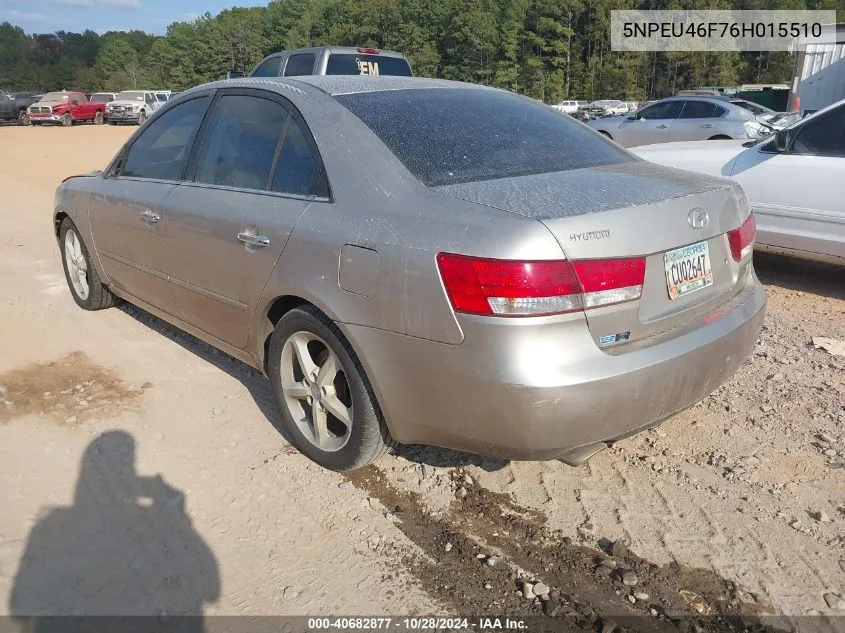 2006 Hyundai Sonata Gls V6/Lx V6 VIN: 5NPEU46F76H015510 Lot: 40682877