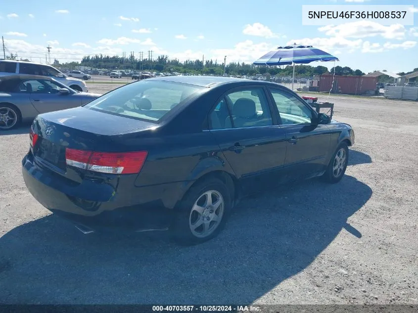 2006 Hyundai Sonata Gls V6/Lx V6 VIN: 5NPEU46F36H008537 Lot: 40703557