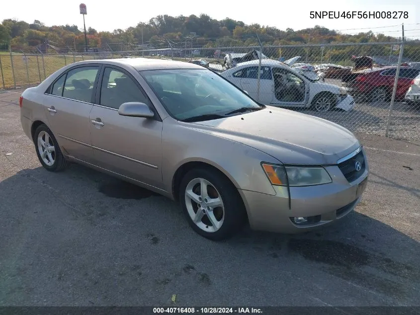 2006 Hyundai Sonata Gls V6/Lx V6 VIN: 5NPEU46F56H008278 Lot: 40716408