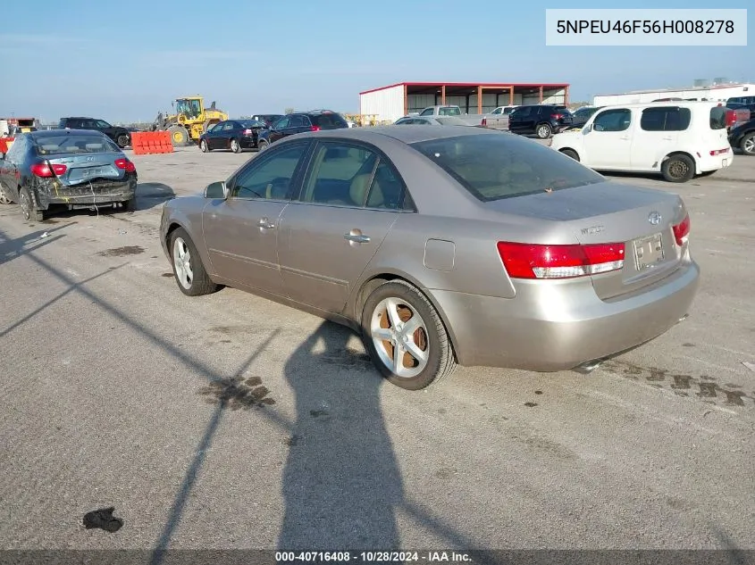 2006 Hyundai Sonata Gls V6/Lx V6 VIN: 5NPEU46F56H008278 Lot: 40716408