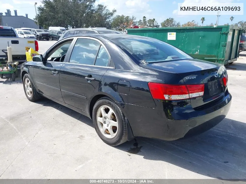 2006 Hyundai Sonata Gls VIN: KMHEU46C66A109693 Lot: 40748273