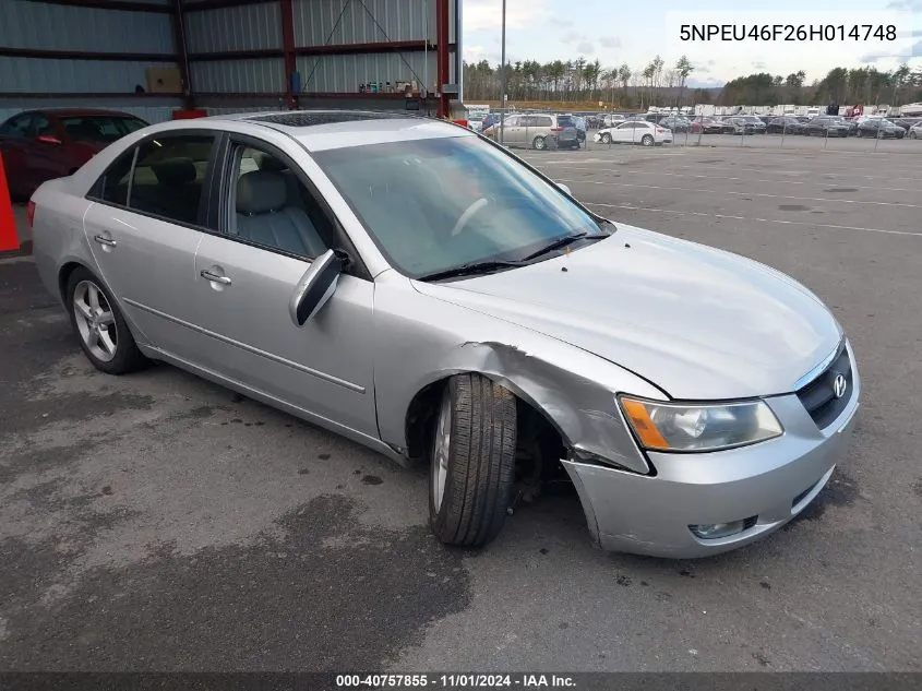 2006 Hyundai Sonata Gls V6/Lx V6 VIN: 5NPEU46F26H014748 Lot: 40757855