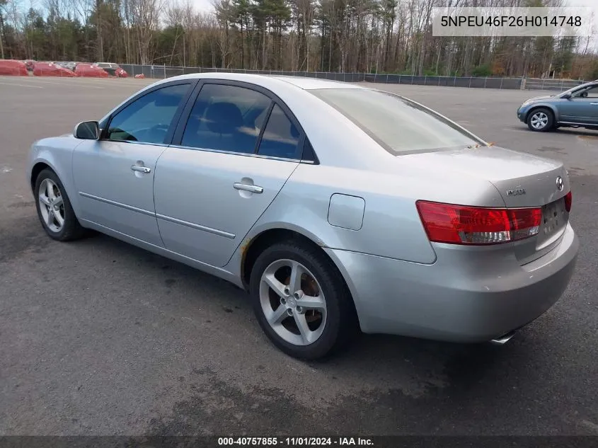 2006 Hyundai Sonata Gls V6/Lx V6 VIN: 5NPEU46F26H014748 Lot: 40757855