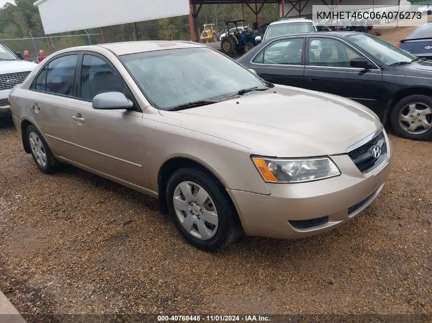 2006 Hyundai Sonata Gl VIN: KMHET46C06A076273 Lot: 40768448