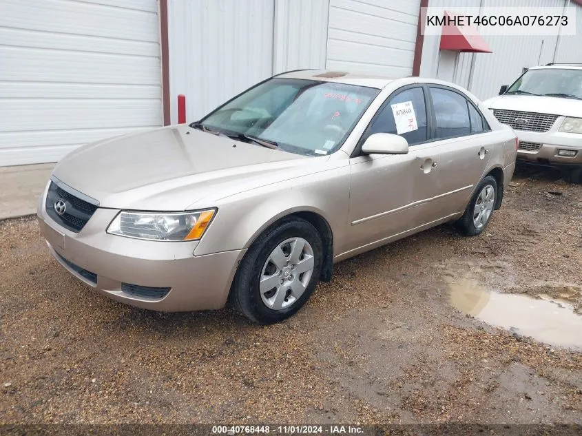 2006 Hyundai Sonata Gl VIN: KMHET46C06A076273 Lot: 40768448