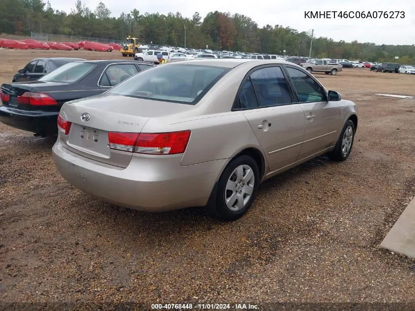 2006 Hyundai Sonata Gl VIN: KMHET46C06A076273 Lot: 40768448