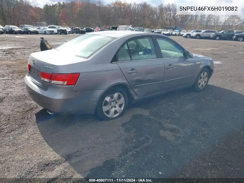 2006 Hyundai Sonata Gls V6/Lx V6 VIN: 5NPEU46FX6H019082 Lot: 40807111