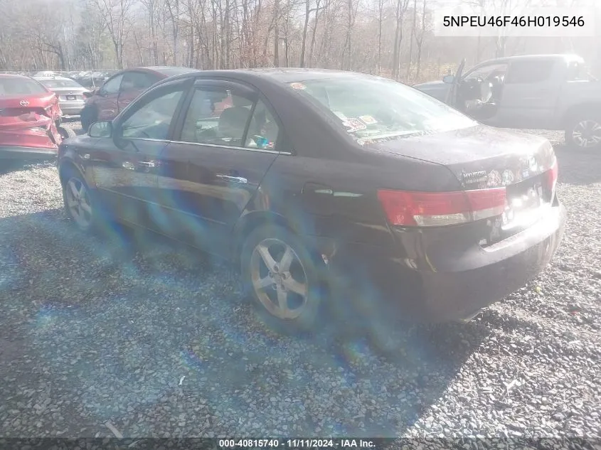 2006 Hyundai Sonata Gls/Lx VIN: 5NPEU46F46H019546 Lot: 40815740