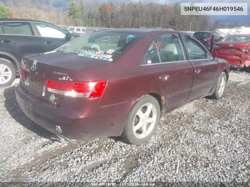 2006 Hyundai Sonata Gls/Lx VIN: 5NPEU46F46H019546 Lot: 40815740