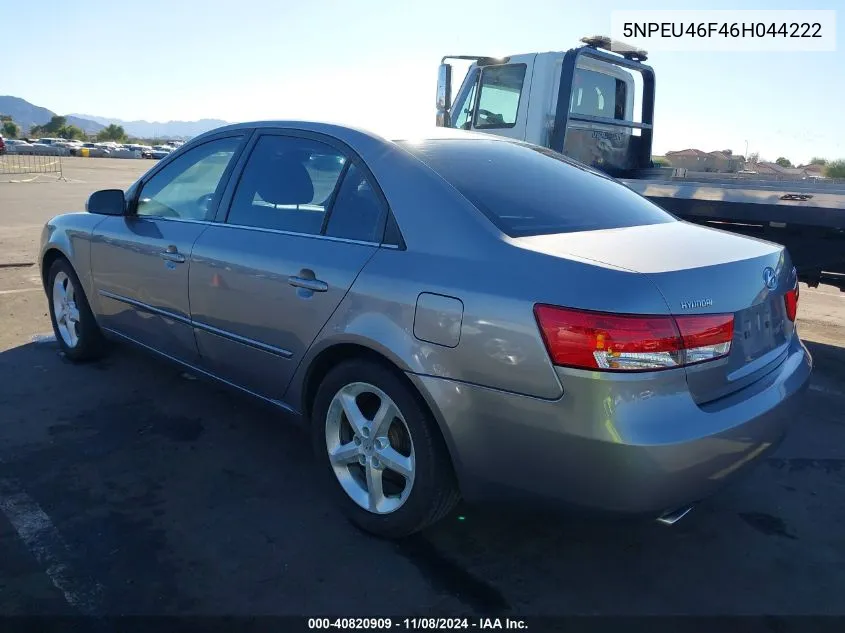 2006 Hyundai Sonata Gls V6/Lx V6 VIN: 5NPEU46F46H044222 Lot: 40820909