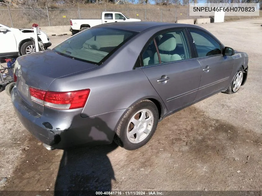 2006 Hyundai Sonata Gls V6/Lx V6 VIN: 5NPEU46F66H070823 Lot: 40841716