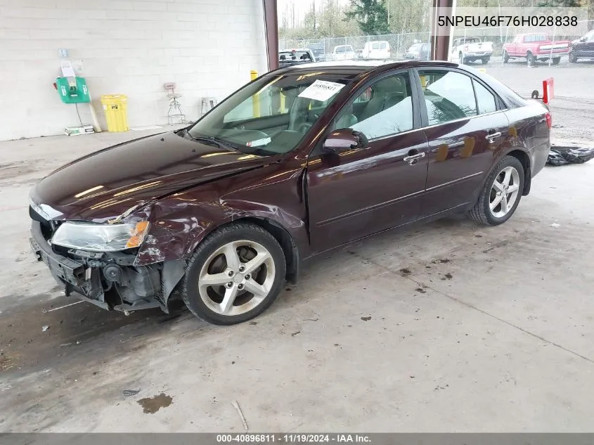 2006 Hyundai Sonata Gls V6/Lx V6 VIN: 5NPEU46F76H028838 Lot: 40896811