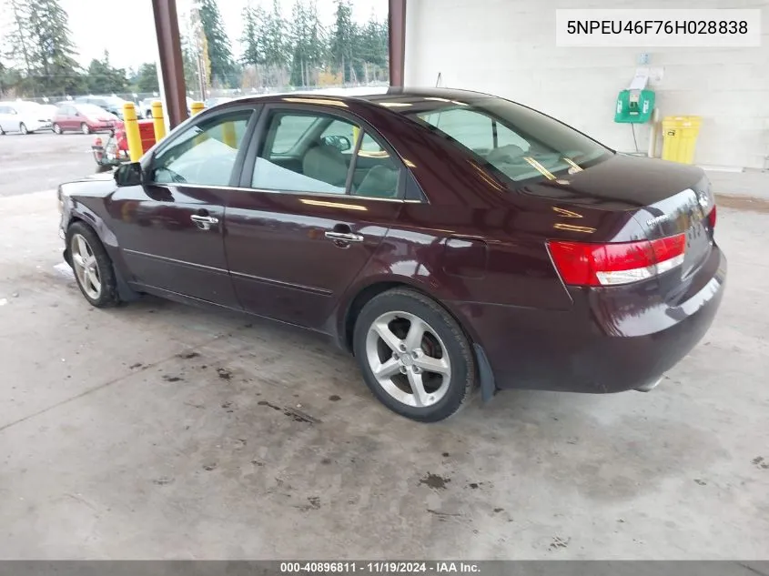 2006 Hyundai Sonata Gls V6/Lx V6 VIN: 5NPEU46F76H028838 Lot: 40896811