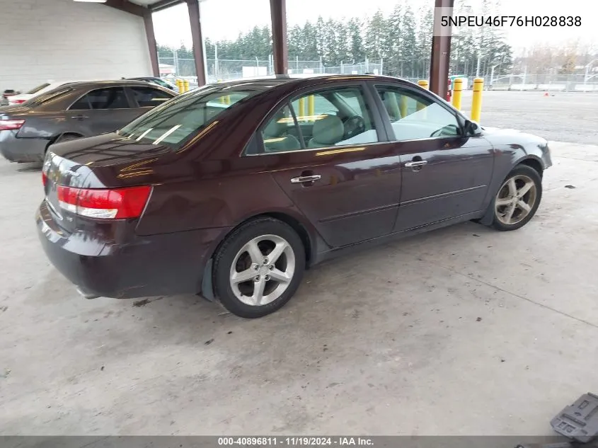 2006 Hyundai Sonata Gls V6/Lx V6 VIN: 5NPEU46F76H028838 Lot: 40896811