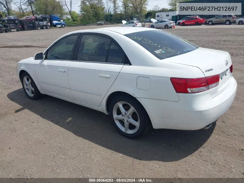 2007 Hyundai Sonata Limited/Se V6 VIN: 5NPEU46F27H212697 Lot: 39354253