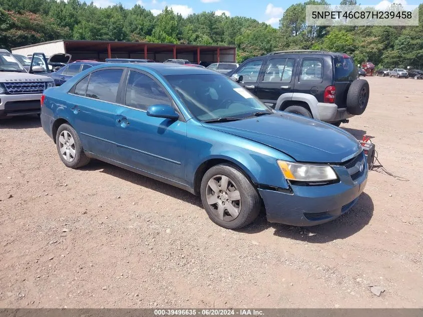 2007 Hyundai Sonata Gls VIN: 5NPET46C87H239458 Lot: 39496635