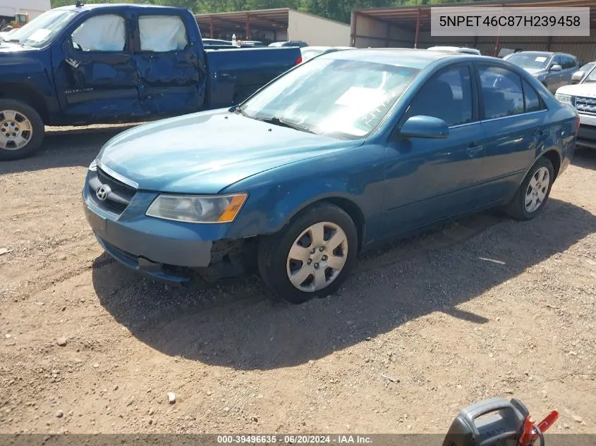 2007 Hyundai Sonata Gls VIN: 5NPET46C87H239458 Lot: 39496635