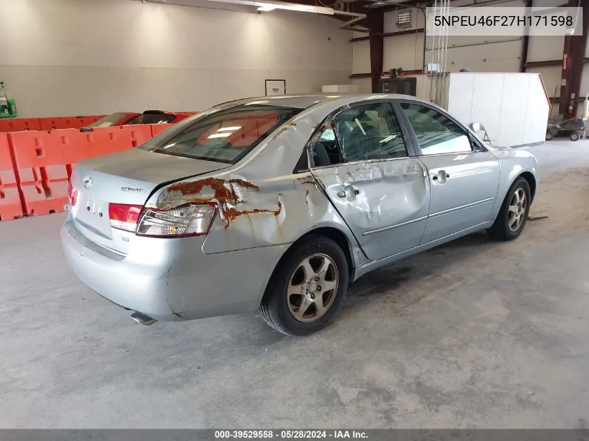 2007 Hyundai Sonata Limited/Se V6 VIN: 5NPEU46F27H171598 Lot: 39529558