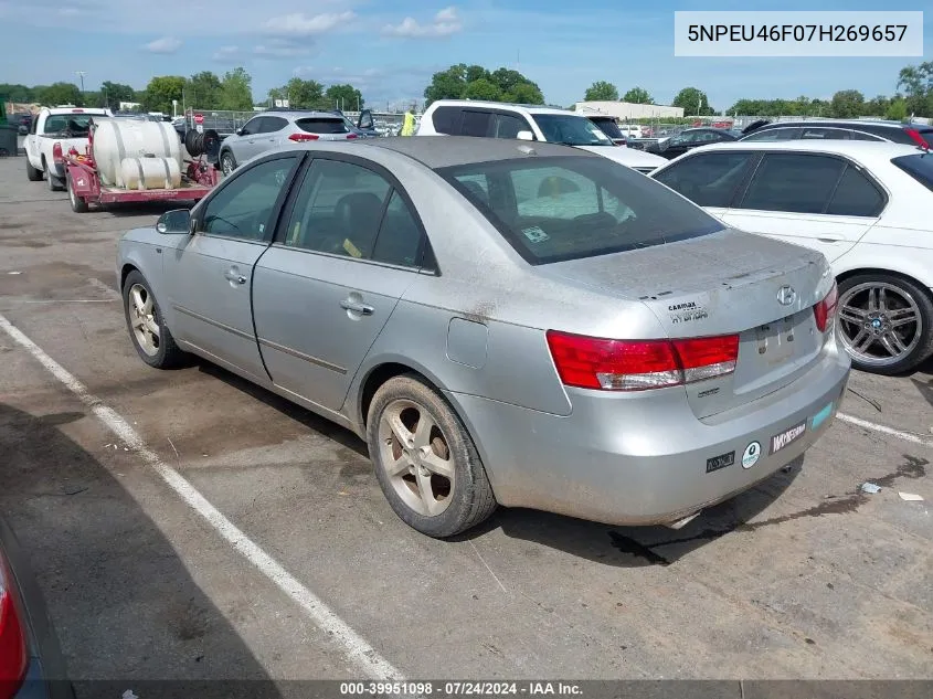 2007 Hyundai Sonata Limited/Se V6 VIN: 5NPEU46F07H269657 Lot: 39951098