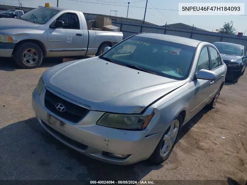 5NPEU46F47H184093 2007 Hyundai Sonata Limited/Se V6