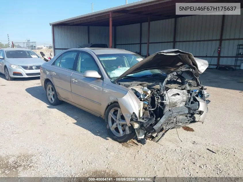 5NPEU46F67H175637 2007 Hyundai Sonata Limited/Se V6