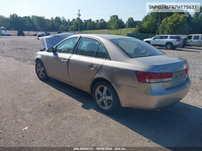 5NPEU46F67H175637 2007 Hyundai Sonata Limited/Se V6