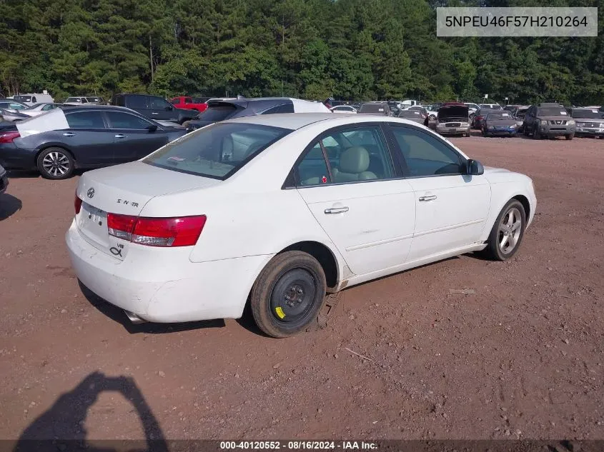 2007 Hyundai Sonata Limited/Se V6 VIN: 5NPEU46F57H210264 Lot: 40120552