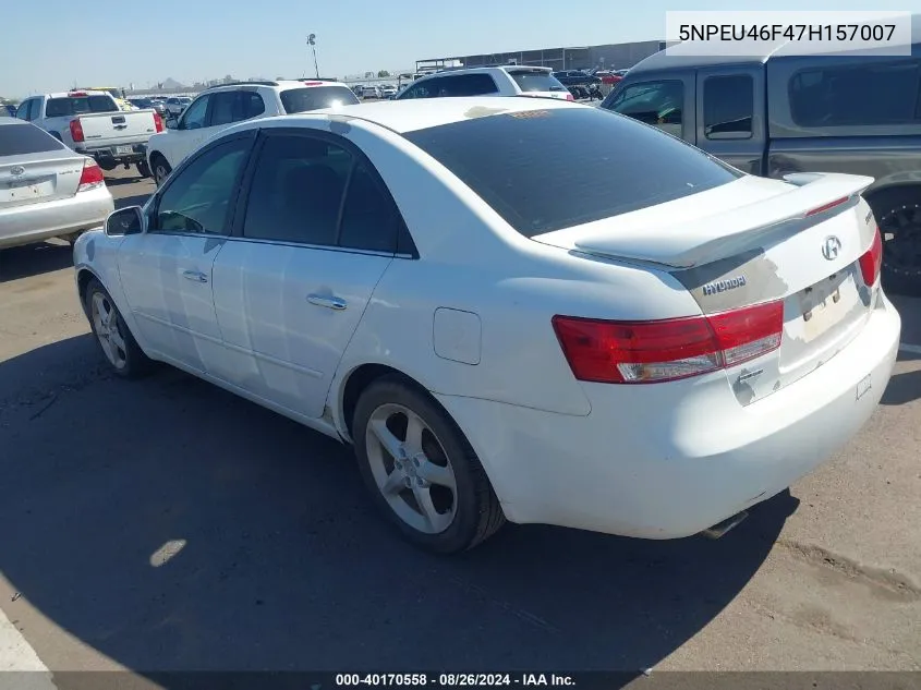 2007 Hyundai Sonata Limited/Se V6 VIN: 5NPEU46F47H157007 Lot: 40170558