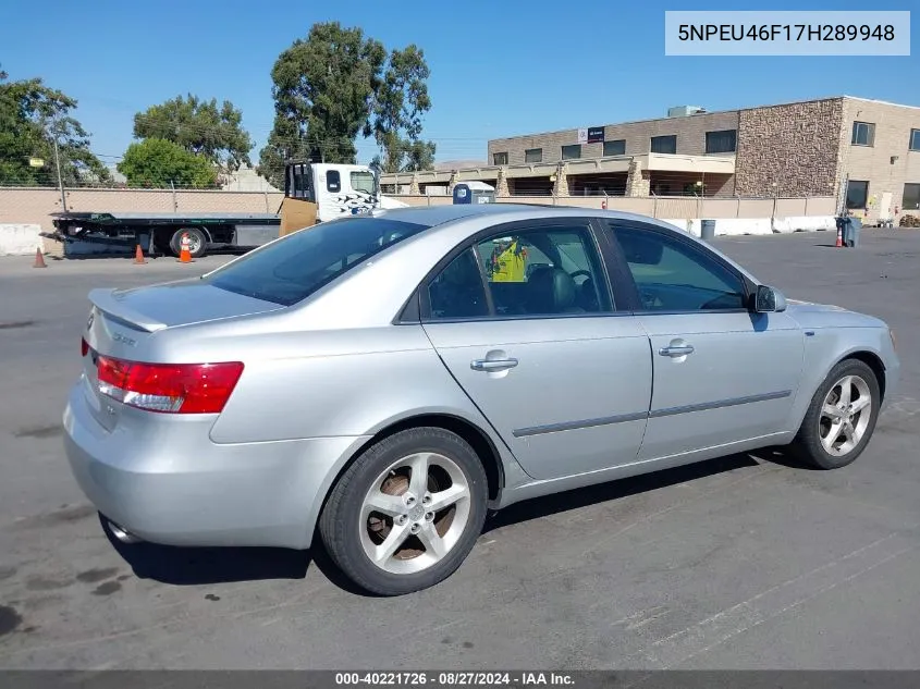 2007 Hyundai Sonata Limited/Se V6 VIN: 5NPEU46F17H289948 Lot: 40221726